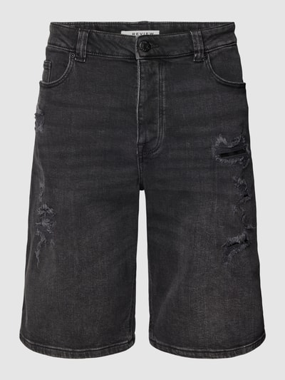 REVIEW Korte jeans in destroyed-look Zwart - 2