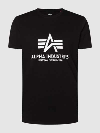 Alpha Industries T-shirt z nadrukiem z logo model ‘BASIC’ Czarny 2