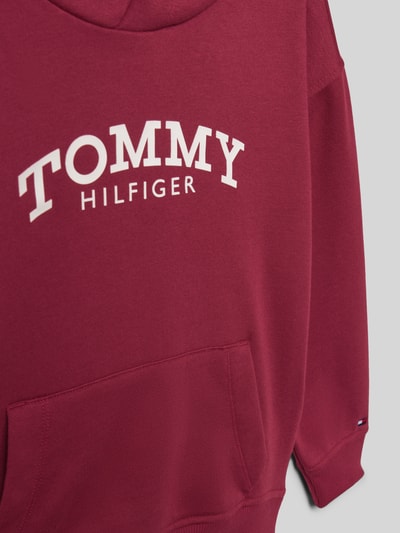 Tommy Hilfiger Kids Regular fit hoodie van katoenmix  Bordeaux - 2