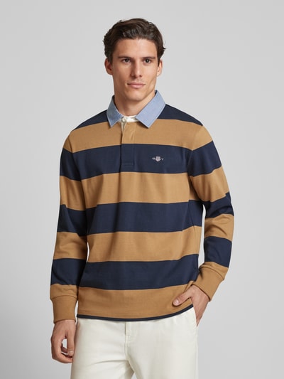 Gant Sweatshirt mit Kentkragen Khaki 4