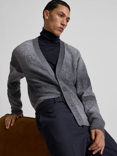 Officine Générale Strickjacke mit Knopfleiste Mittelgrau 3