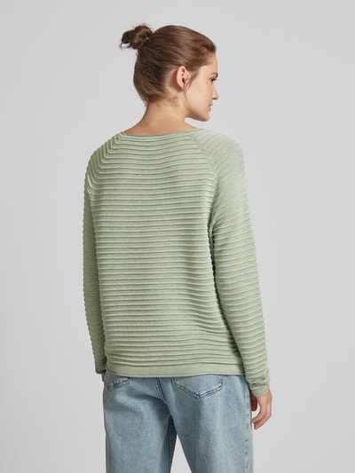 QS Gebreide pullover met structuurmotief Lichtgroen - 5