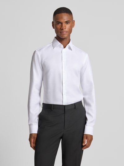 Christian Berg Men Regular Fit Business-Hemd aus reiner Baumwolle mit Kentkragen Weiss 4