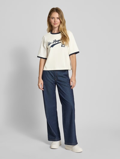 Vero Moda T-shirt o kroju relaxed fit z czystej bawełny model ‘TOVA’ Biały 1