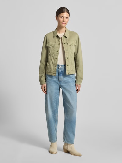 s.Oliver RED LABEL regular fit jeansjack van katoenmix Lindegroen - 1