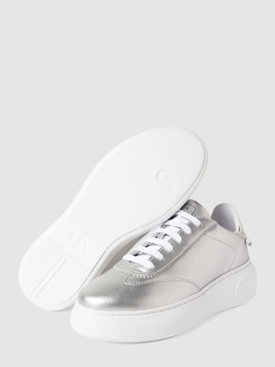 ARMANI EXCHANGE Plateausneakers met labeldetails Zilver - 5