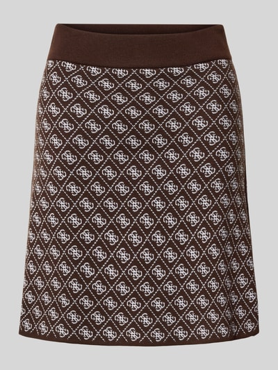 Guess Minirock mit elastischem Bund Modell 'AUBREY' Schoko 2