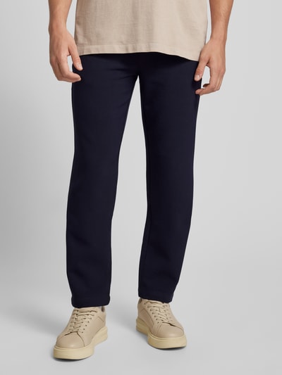 MAC Regular fit broek met riemlussen, model 'Lennox' Marineblauw - 4