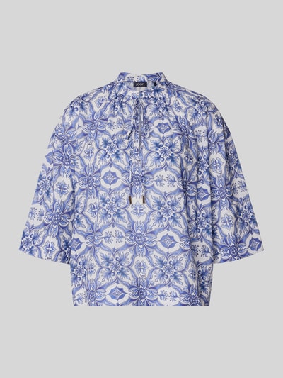Produktfoto, Regular Fit Bluse mit Schlüsselloch-Ausschnitt Modell 'Beyda' von JOOP!, mieszanka modalu, krój regular fit, wzór na całej powierzchni, wycięcie w kształcie łezki, wiązanie, rękaw o dł. 3/4