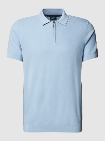 JOOP! Collection Koszulka polo o kroju regular fit z zamkiem błyskawicznym model ‘Vancro’ Błękitny 2