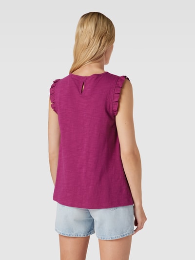 Esprit Blusentop aus Baumwolle mit Strukturmuster Fuchsia 5