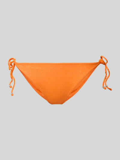 Produktfoto, Bikini-Slip mit seitlicher Schnürung Modell 'MASSA SPARKLESUN' von Banana Moon, pomarańczowy, materiał z połyskiem, dopasowany krój