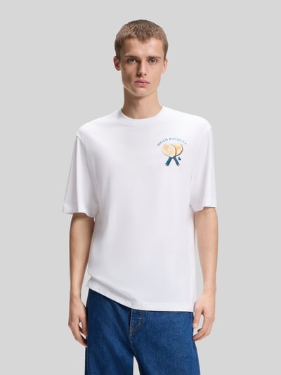 HUGO Blue Regular Fit T-Shirt mit Rücken Print Modell 'NULAXO' Weiss 4