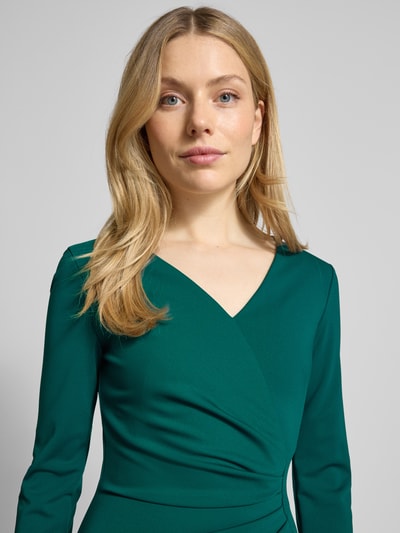 Rinascimento Knielange cocktailjurk met V-hals Groen - 3