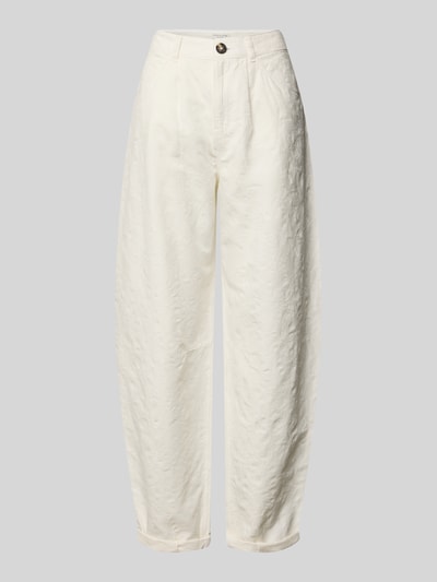 Christian Berg Woman Stoffhose aus Baumwoll-Leinen-Mix Offwhite 2