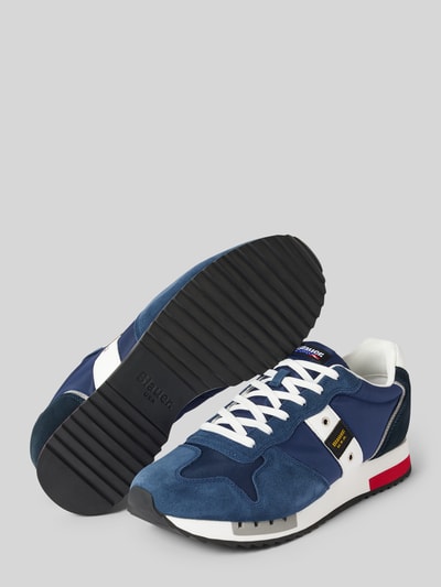 Blauer USA Sneakers met labelbadges, model 'QUEENS' Marineblauw - 4