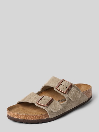 Birkenstock Slides mit Dornschließen Modell 'Arizona' Taupe 1