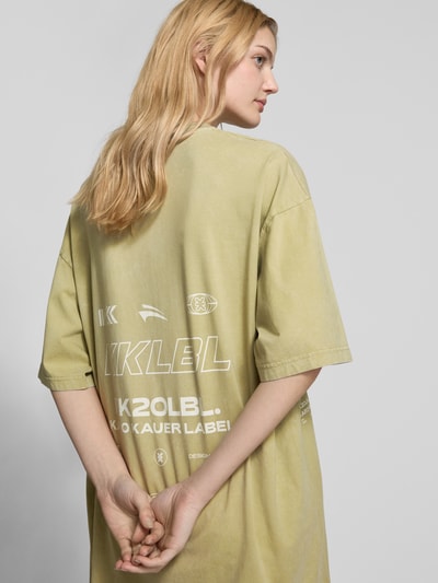 Karo Kauer Oversized T-shirt met labelprint Olijfgroen - 3