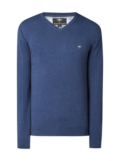 Fynch-Hatton Pullover mit V-Ausschnitt Dunkelblau Melange 2