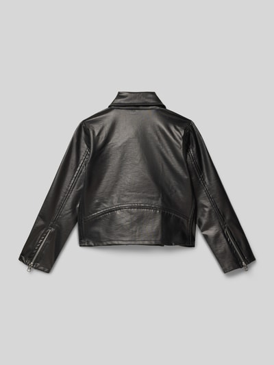 Calvin Klein Jeans Bikerjacke in Leder-Optik mit Pattentaschen Black 3