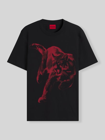 HUGO Regular Fit T-Shirt aus reiner Baumwolle Modell 'Daffilo'  Black 2