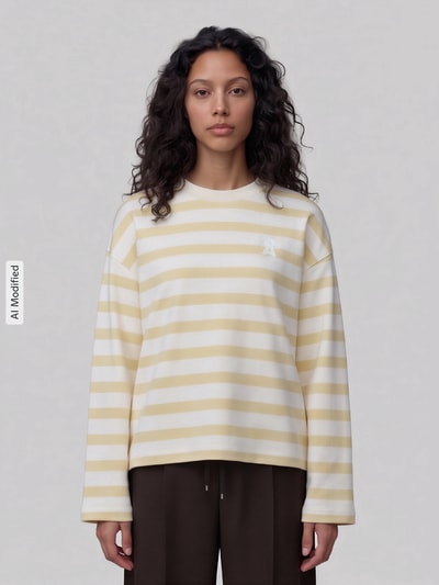 ARMEDANGELS Oversized Sweatshirt aus reiner Baumwolle Modell 'FRANKAA' Hellgelb 4