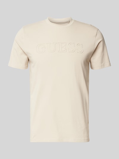 Guess Activewear T-Shirt mit Label-Print Modell 'ALPHY' Beige 2