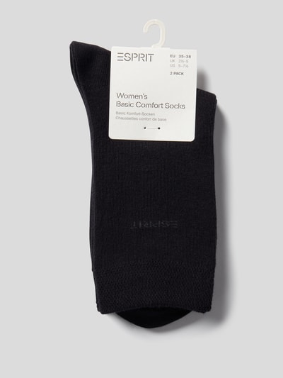 Esprit Socken mit Label-Stitching im 2er-Pack Black 3