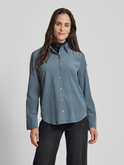 Marc O'Polo Regular fit overhemdblouse van fijne corduroy Rookblauw - 4