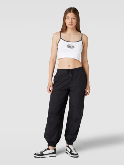 Review Crop Top mit Kontrastbesatz Weiss 1