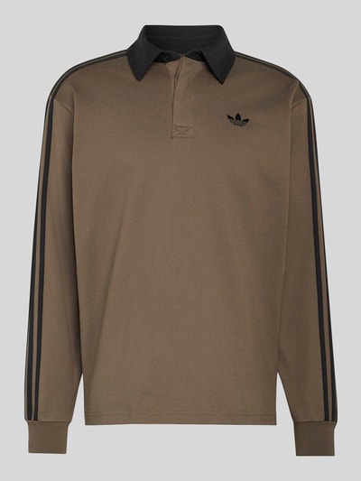 adidas Originals Relaxed Fit Rugbyshirt aus reiner Baumwolle Anthrazit 2