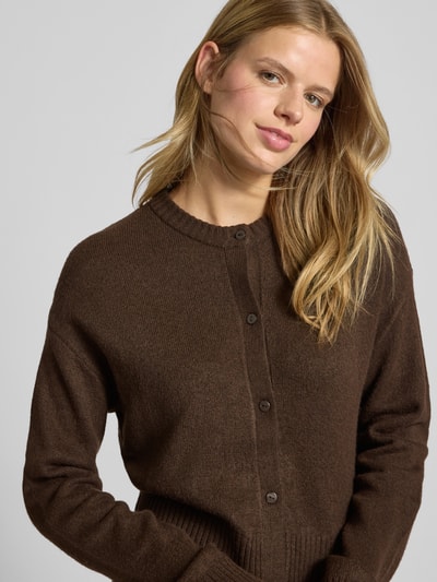 JJXX Strickjacke mit Knopfleiste Modell 'NATALIE' Dunkelbraun 3