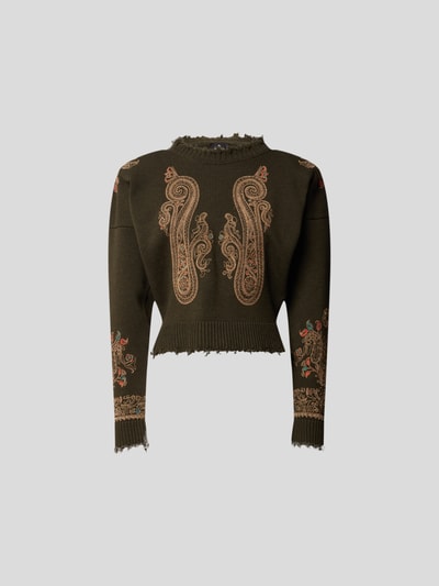 Etro Pullover mit Zierstickerei Gruen 2