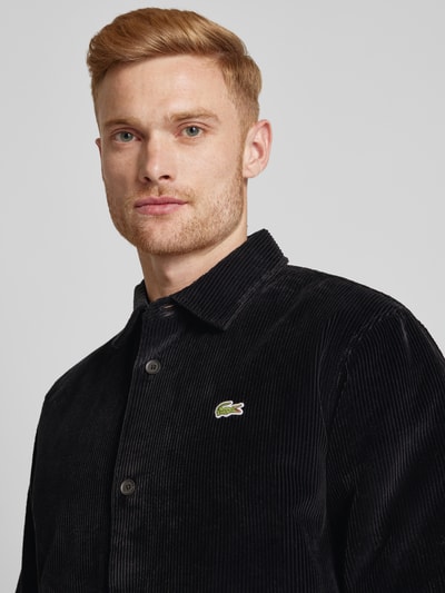 Lacoste Koszula sztruksowa o kroju regular fit z naszywką z logo model ‘CORDUROY’ Czarny 3