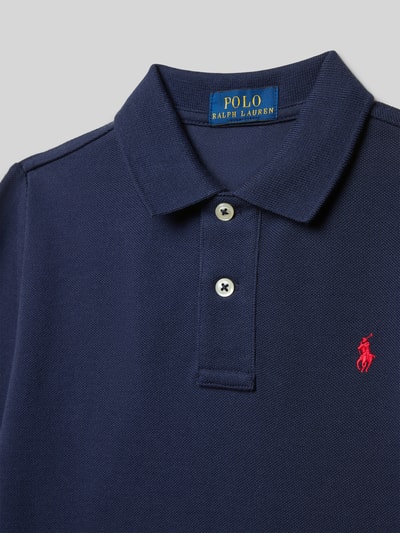 Polo Ralph Lauren Kids Regular fit poloshirt met labelstitching Blauw - 2