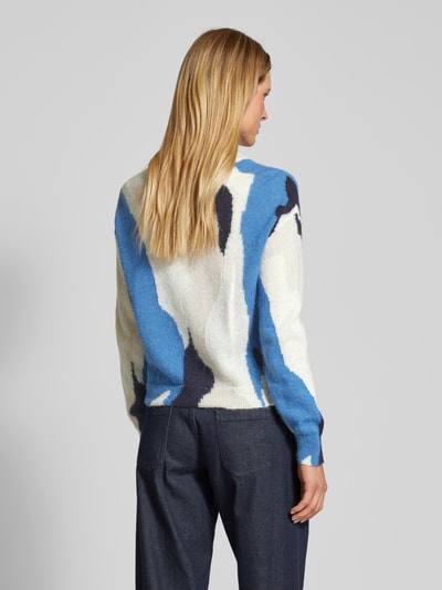 comma Gebreide pullover met ribboorden Bleu - 5