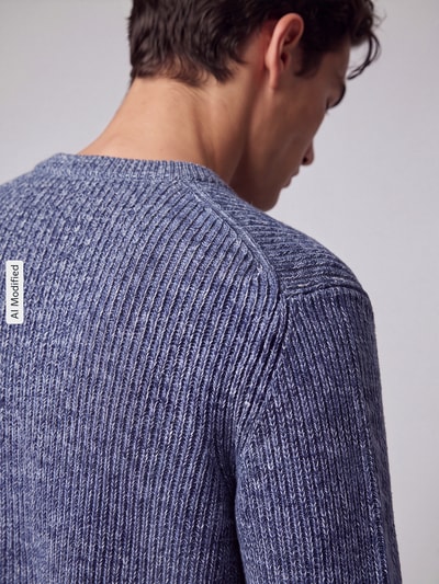 Selected Pullover mit Strickoptik Hellblau 3