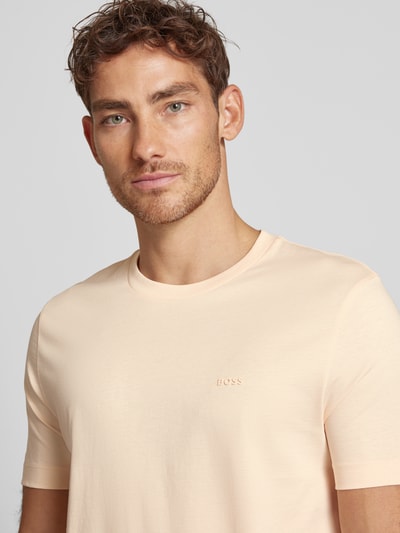 BOSS T-Shirt mit Label-Print Modell 'Thompson' Apricot 3