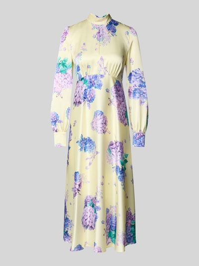 Marc Cain Midikleid mit Stehkragen Hellgelb 2