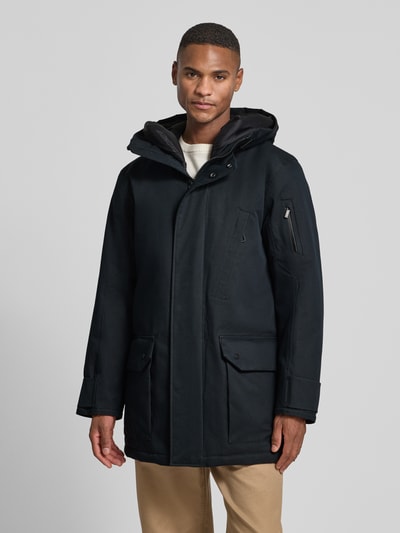 g-lab Parka o kroju regular fit z kieszeniami z patką model „Fend” Granatowy 4