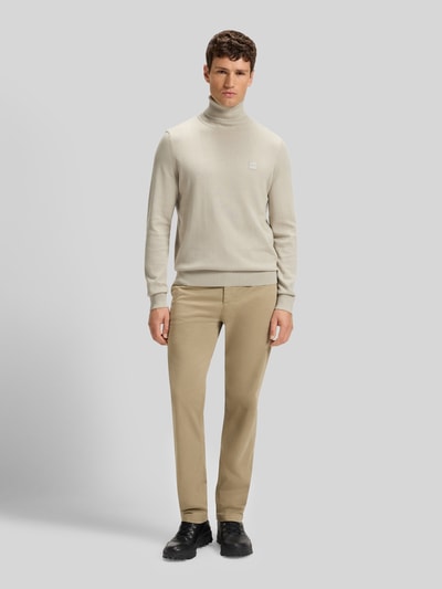 BOSS Orange Regular Fit Rollkragenpullover aus Baumwoll-Kaschmir-Mix Modell 'AKIRO_S' Sand 1