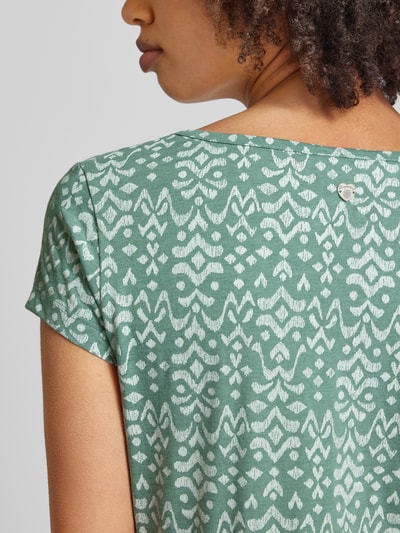 Ragwear T-shirt met all-over motief, model 'Mintt' Mintgroen - 3