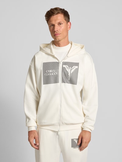 CARLO COLUCCI Sweatjacke mit Logo-Print und Zweiwege-Reißverschluss Offwhite 4