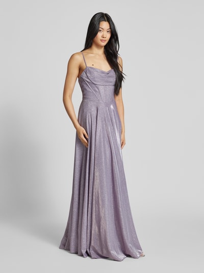 Hey Kyla Abendkleid mit Wasserfall-Ausschnitt Silber Melange 1