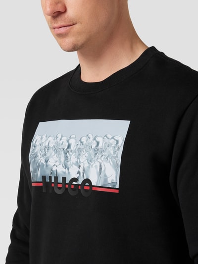 HUGO Sweatshirt mit Logo-Print Modell 'Deynolds' Black 3