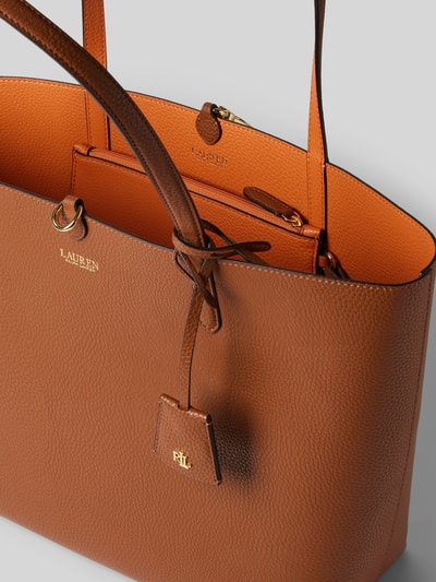 Lauren Ralph Lauren Handtas met labelprint, model 'RVRSBLE' Cognac - 4