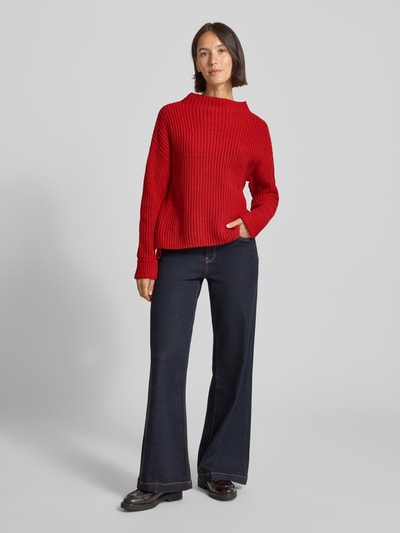 Selected Regular Fit Strickpullover aus Baumwoll-Mix Modell 'SELMA' Rot 1