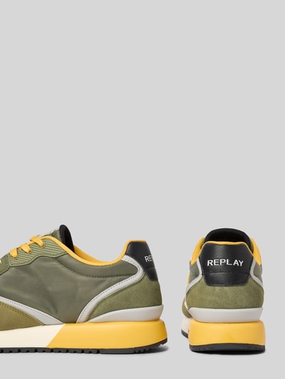 Replay Sneakers van leermix, model 'FIBER' Olijfgroen - 2