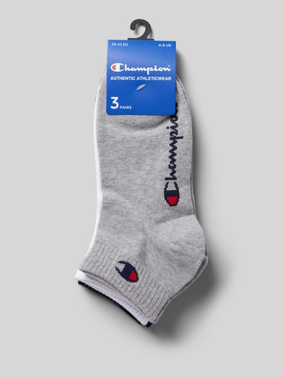 CHAMPION Socken mit Logo-Detail Modell 'QUARTER' im 3er-Pack Mittelgrau Melange 3