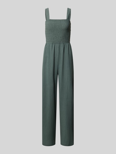 Produktfoto, Regular Fit Jumpsuit mit gesmoktem Rumpf Modell 'ELISE' von ONLY, Optik: Unifarben, Eingrifftaschen, Karree-Ausschnitt, breite Träger, Ärmellos, glatte Textur